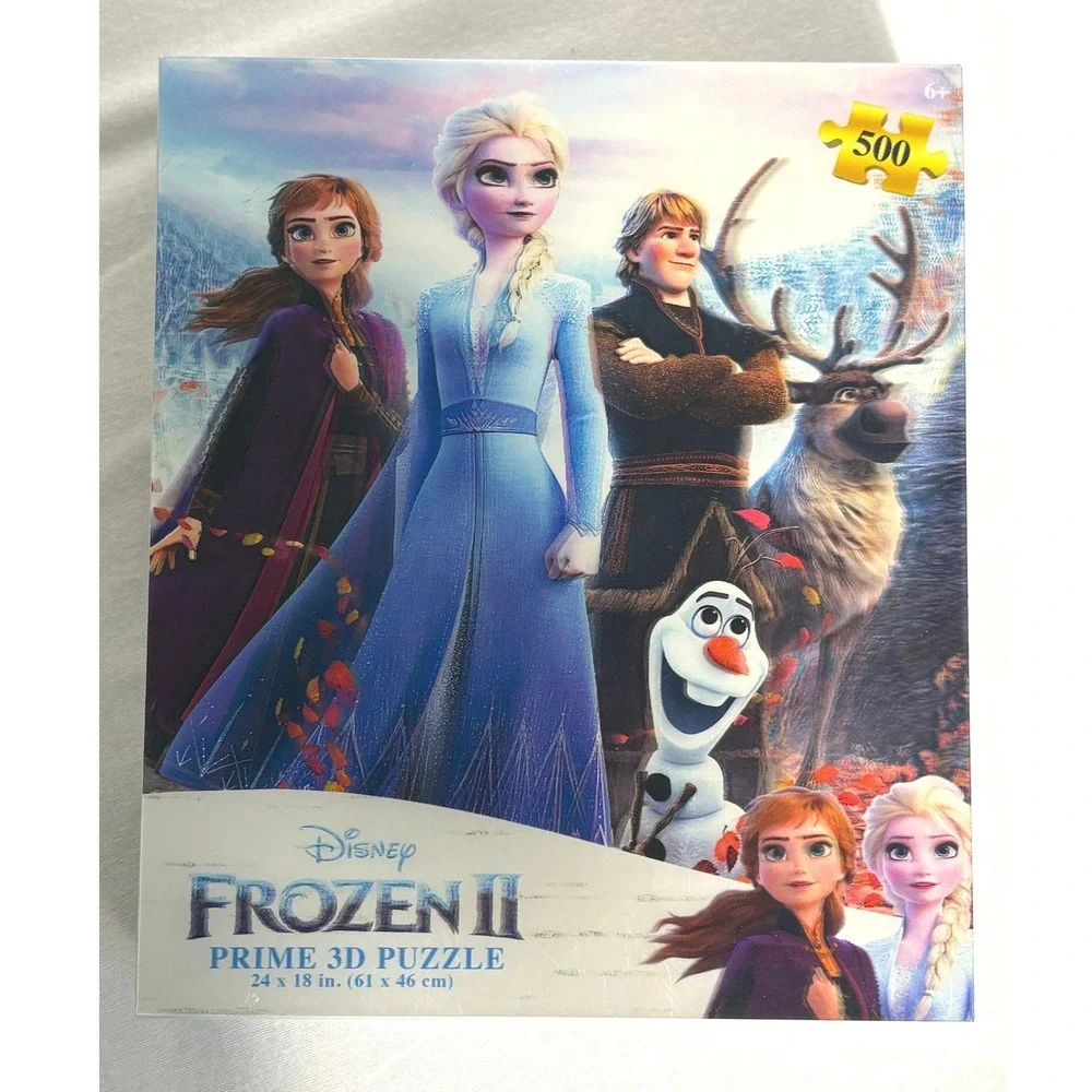 Disney Frozen II Prime 3D Puzzle 500 Piece Lenticular Elsa Anna Olaf 24x18 New